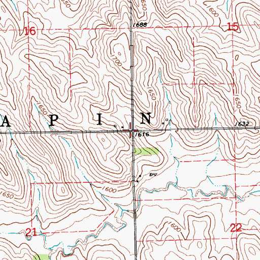 Topographic Map of Chapin Election Precinct, NE