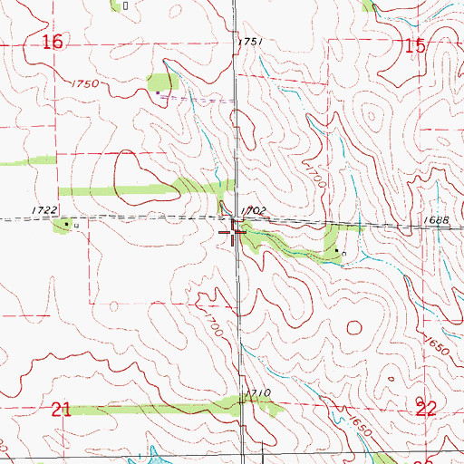 Topographic Map of Cleveland Election Precinct, NE