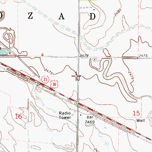 Topographic Map of Cozad Election Precinct, NE