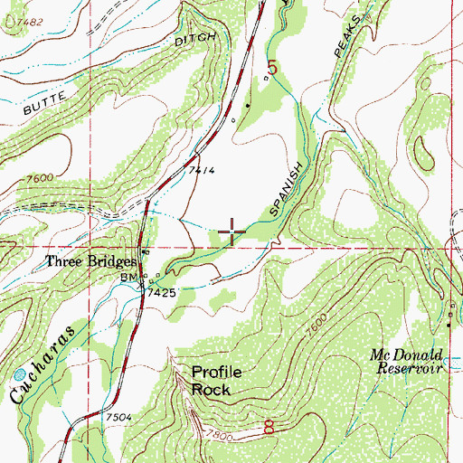 Topographic Map of Rilling Creek, CO