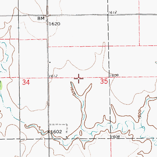 Topographic Map of Davenport Election Precinct, NE