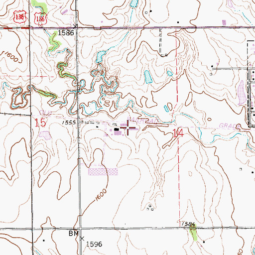Topographic Map of Deshler Election Precinct, NE