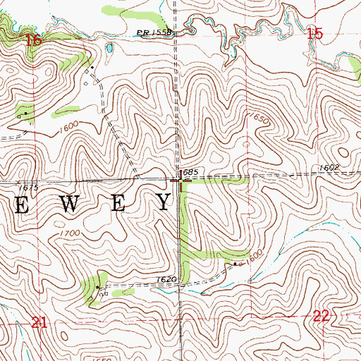 Topographic Map of Dewey Election Precinct, NE