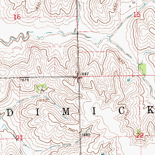 Topographic Map of Dimick Election Precinct, NE