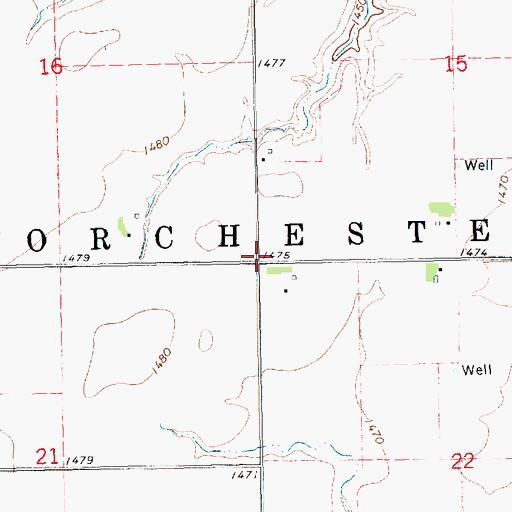 Topographic Map of Dorchester Election Precinct, NE