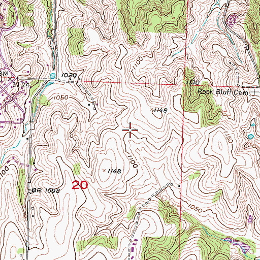 Topographic Map of East Rock Bluff Election Precinct, NE