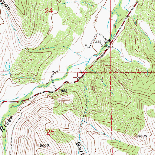 Topographic Map of Barnes Canyon, CO