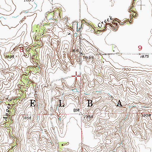Topographic Map of Elba Election Precinct, NE