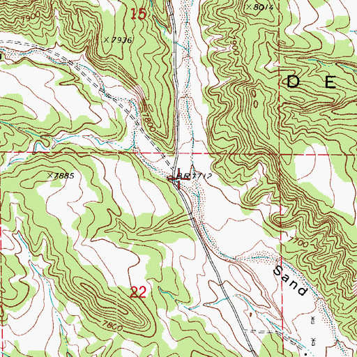 Topographic Map of Cottonwood Canyon, CO