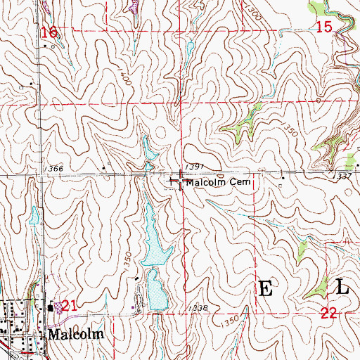 Topographic Map of Elk Election Precinct, NE