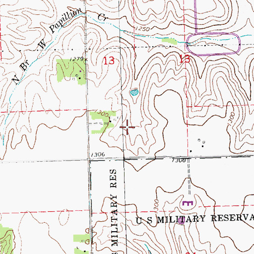 Topographic Map of Elkhorn Election Precinct, NE