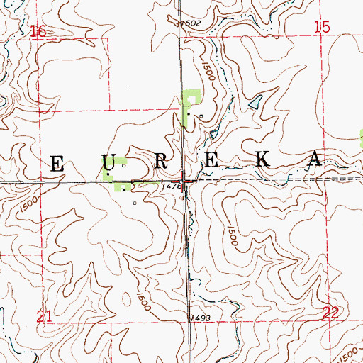 Topographic Map of Eureka Election Precinct, NE