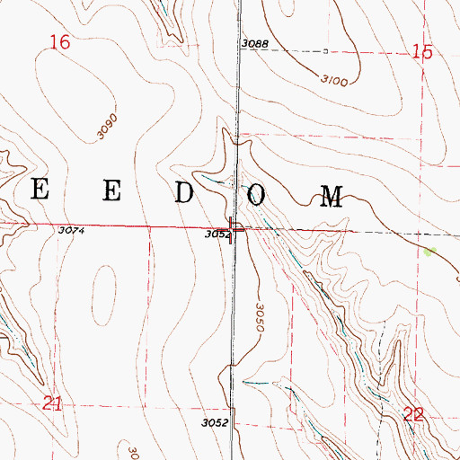 Topographic Map of Freedom Election Precinct, NE