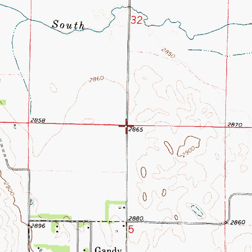 Topographic Map of Gandy Election Precinct, NE