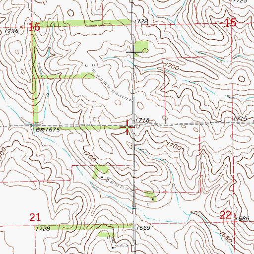 Topographic Map of Green Garden Election Precinct, NE