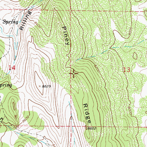 Topographic Map of Piney Ridge, CO