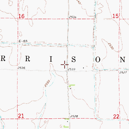 Topographic Map of Harrison Election Precinct, NE
