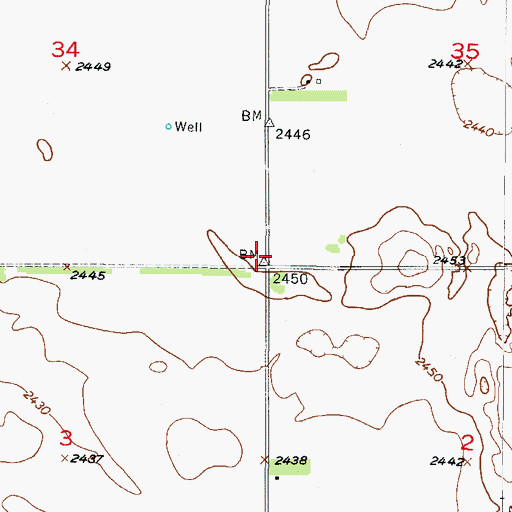 Topographic Map of Harrison Election Precinct, NE