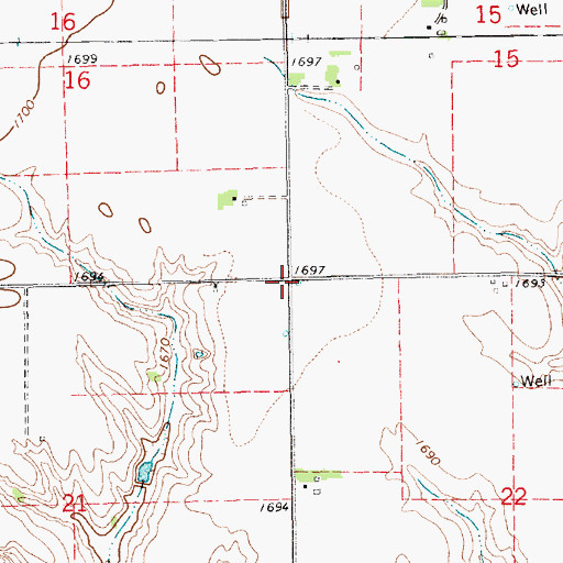 Topographic Map of Henderson Election Precinct, NE