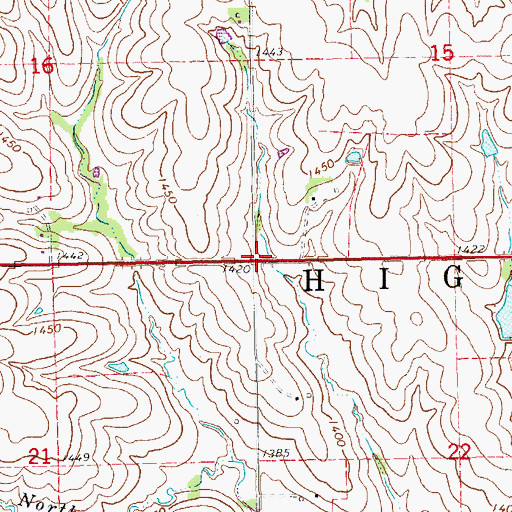 Topographic Map of Highland Election Precinct, NE