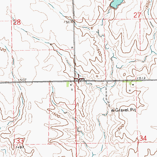 Topographic Map of Highland-Alexandria Election Precinct (historical), NE