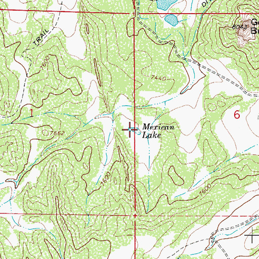Topographic Map of Mexican Lake, CO