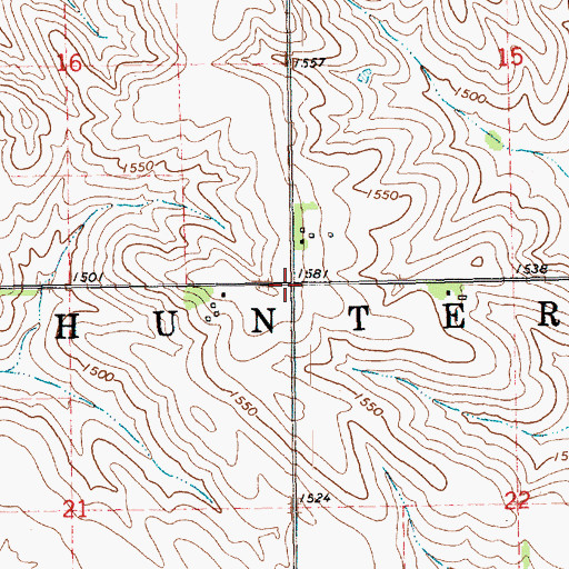 Topographic Map of Hunter Election Precinct, NE