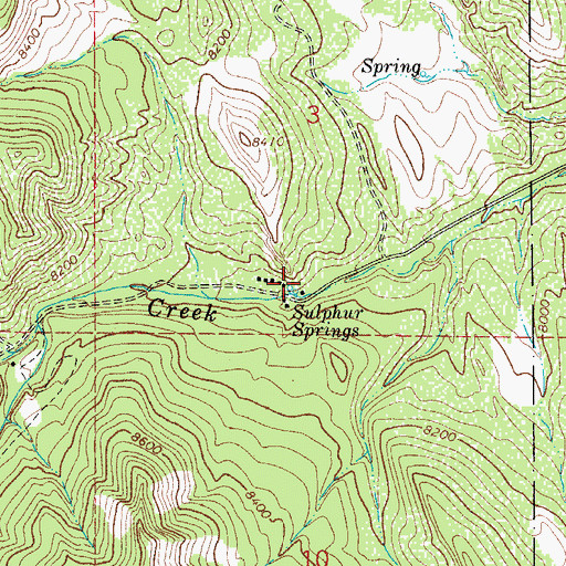 Topographic Map of Sulphur Springs, CO