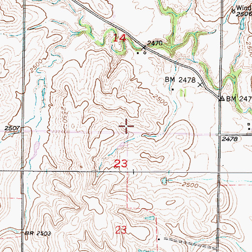Topographic Map of Kennebec Election Precinct, NE