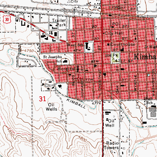Topographic Map of Kimball Number 1 Election Precinct, NE