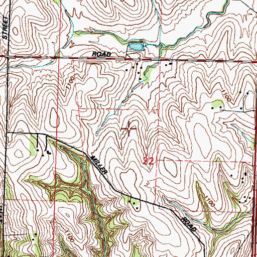 Topographic Map of La Platte Election Precinct (historical), NE