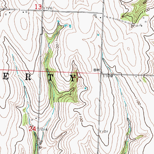Topographic Map of Liberty Election Precinct, NE