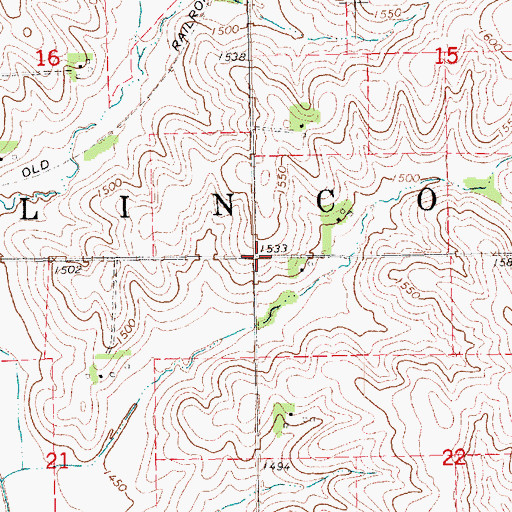 Topographic Map of Lincoln Election Precinct, NE