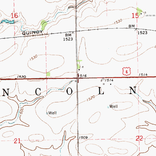 Topographic Map of Lincoln Election Precinct, NE