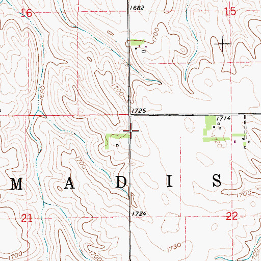 Topographic Map of Madison Election Precinct, NE