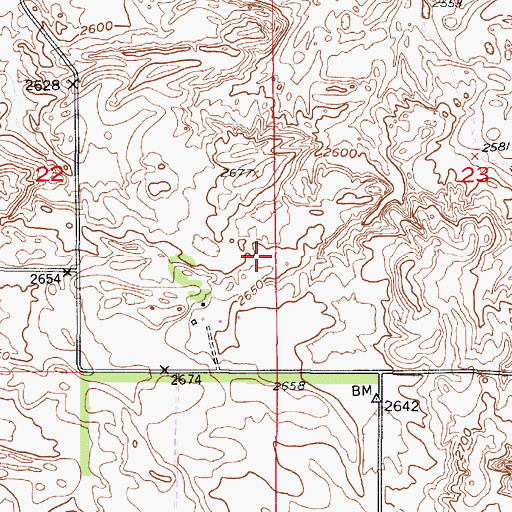 Topographic Map of Madison Square Election Precinct, NE