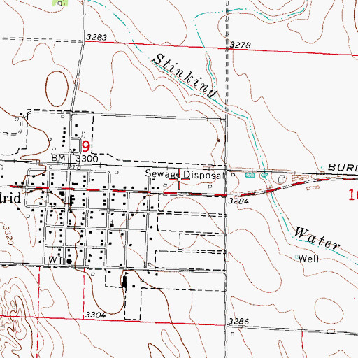 Topographic Map of Madrid Election Precinct (historical), NE