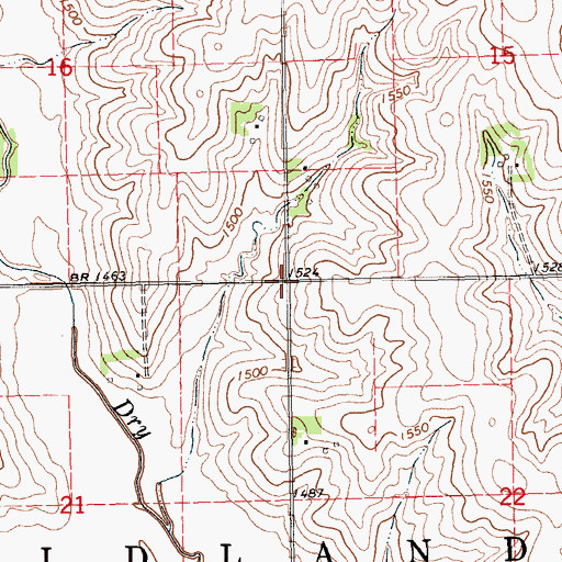 Topographic Map of Midland Election Precinct, NE