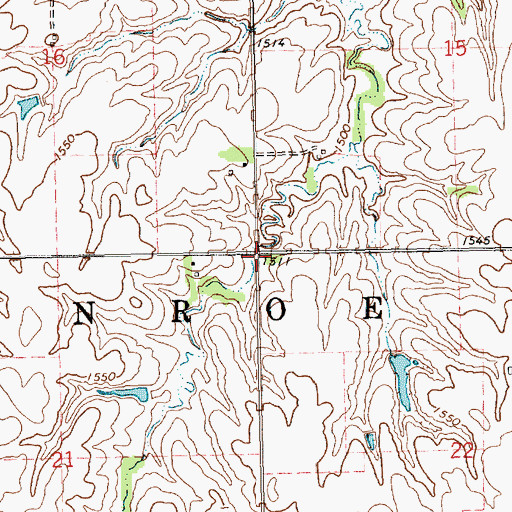 Topographic Map of Monroe Election Precinct, NE
