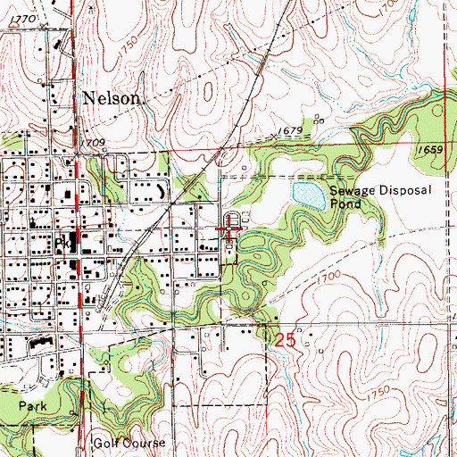 Topographic Map of Nelson Election Precinct, NE