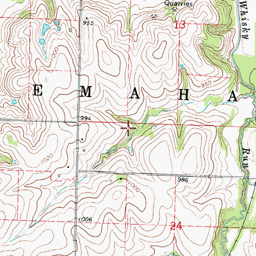 Topographic Map of Nemaha Election Precinct, NE