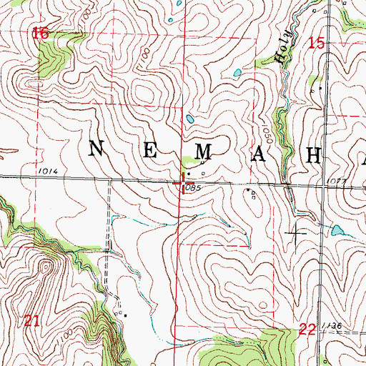 Topographic Map of Nemaha Election Precinct, NE