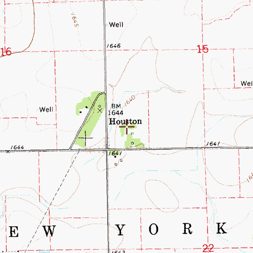 Topographic Map of New York Election Precinct, NE