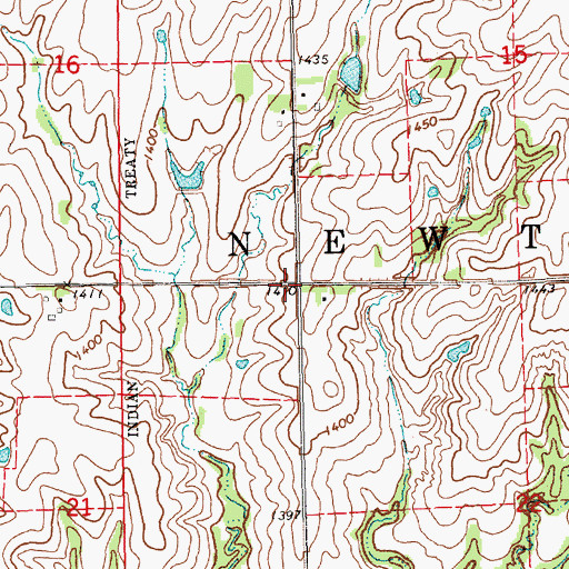 Topographic Map of Newton Election Precinct, NE
