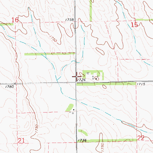 Topographic Map of North Dry Creek Election Precinct, NE