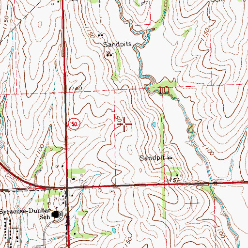 Topographic Map of North Syracuse Election Precinct (historical), NE