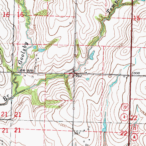 Topographic Map of Ohio Election Precinct, NE