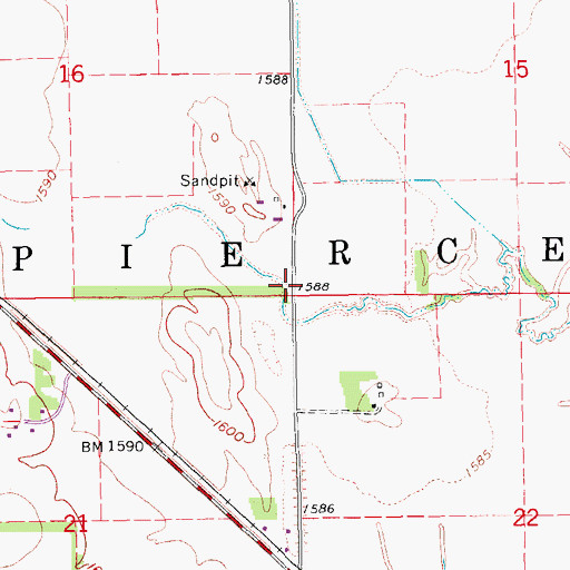 Topographic Map of Pierce Election Precinct, NE