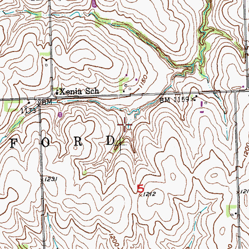 Topographic Map of Platford-Springfield II Election Precinct, NE