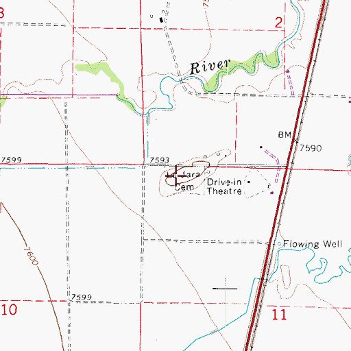 Topographic Map of La Jara Cemetery, CO
